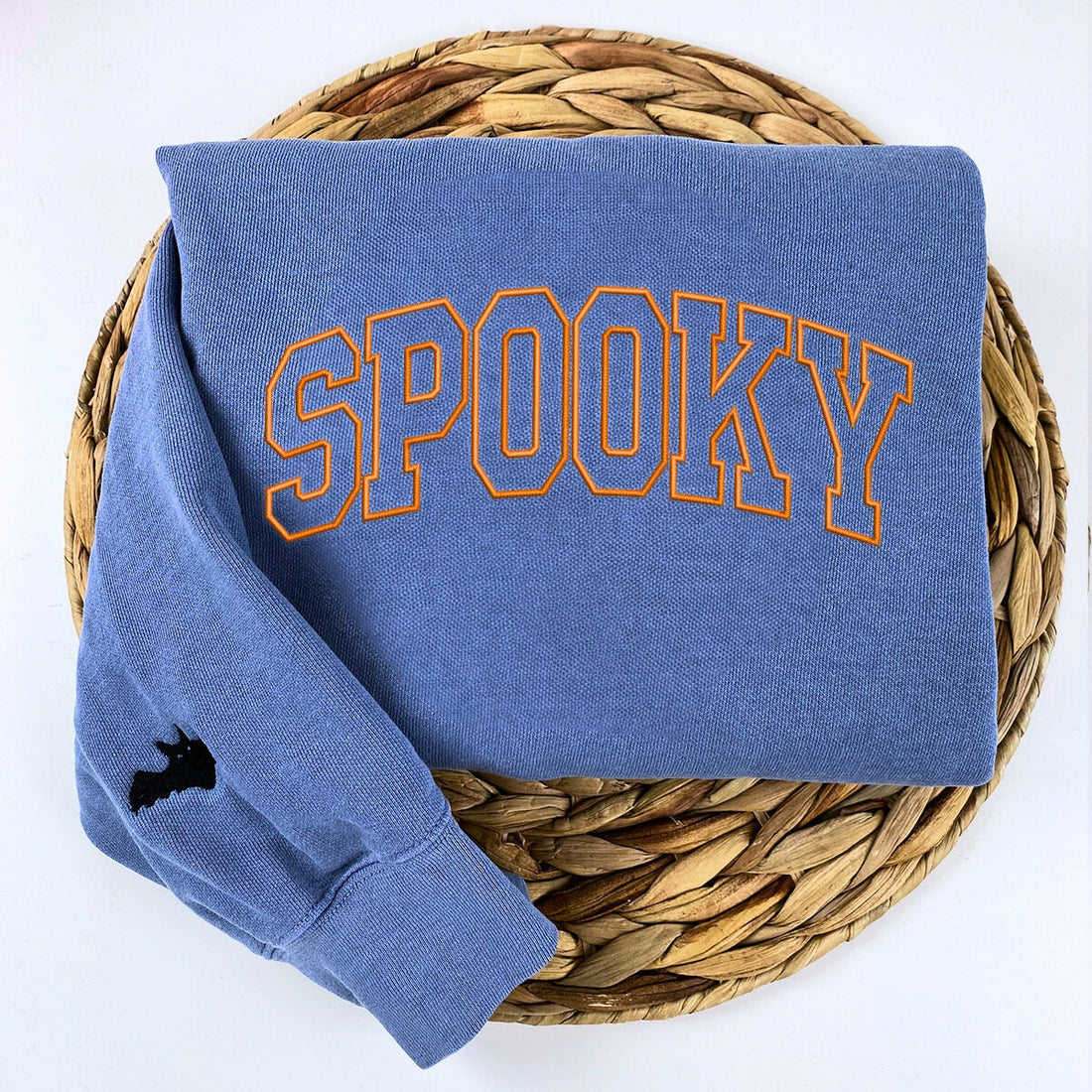 Comfort ColorsÂ® Embroidered Boo Spooky Halloween T-Shirt or Sweatshirt