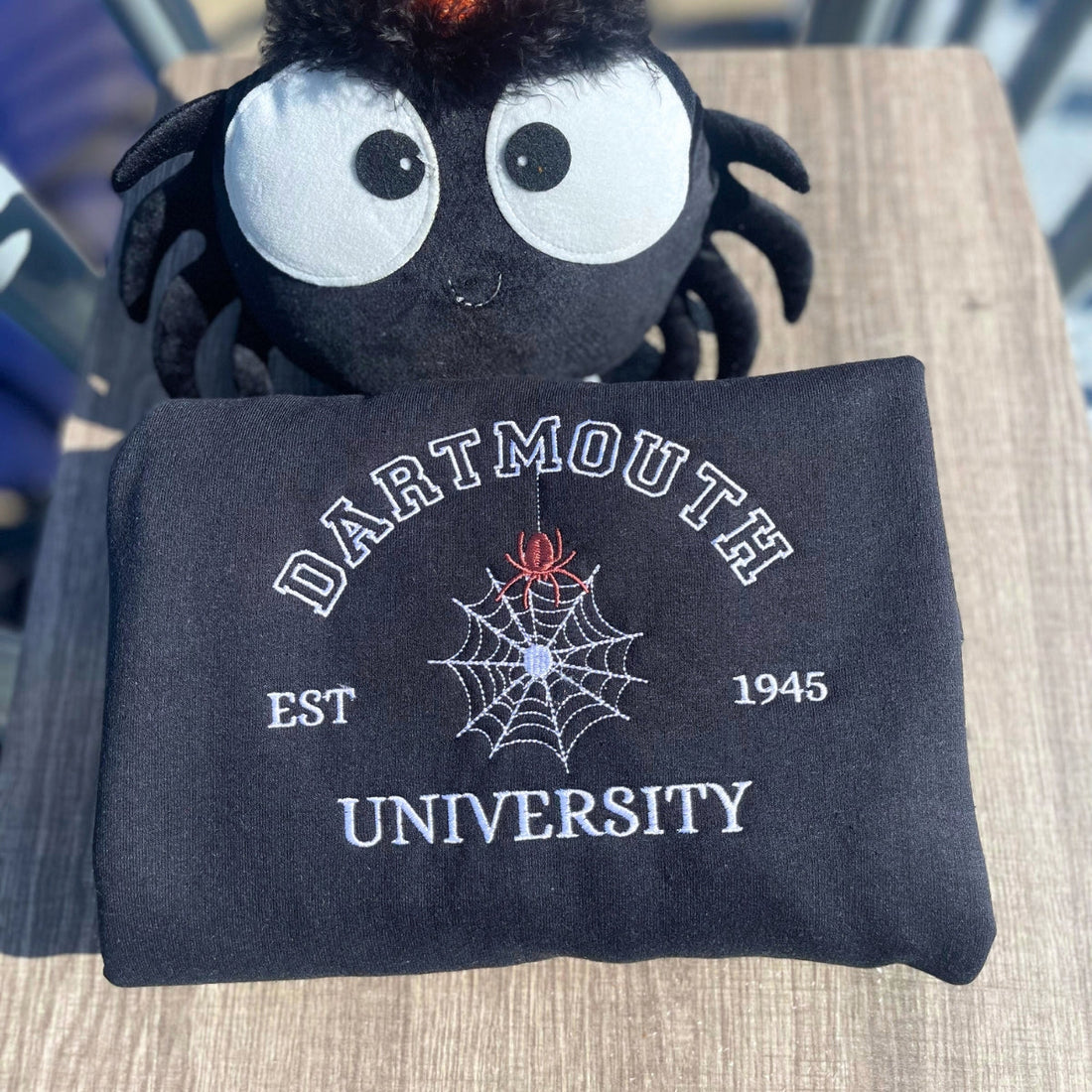 Comfort ColorÂ® Custom Embroidered University Spiderweb Halloween T-Shirt or Sweatshirt