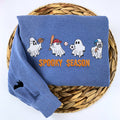 Comfort ColorÂ® Embroidered Ghost Playing Sport Spooky Season Halloween T-Shirt or Sweatshirt