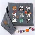 Comfort ColorÂ® Embroidered Spooky Halloween Dentist Teeth T-Shirt or Sweatshirt