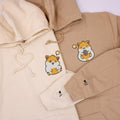 Cute Hamster Heart Custom Embroidered Matching Hoodies For Couples