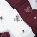 Heart Spider Web Custom Embroidered Matching Hoodies For Couples