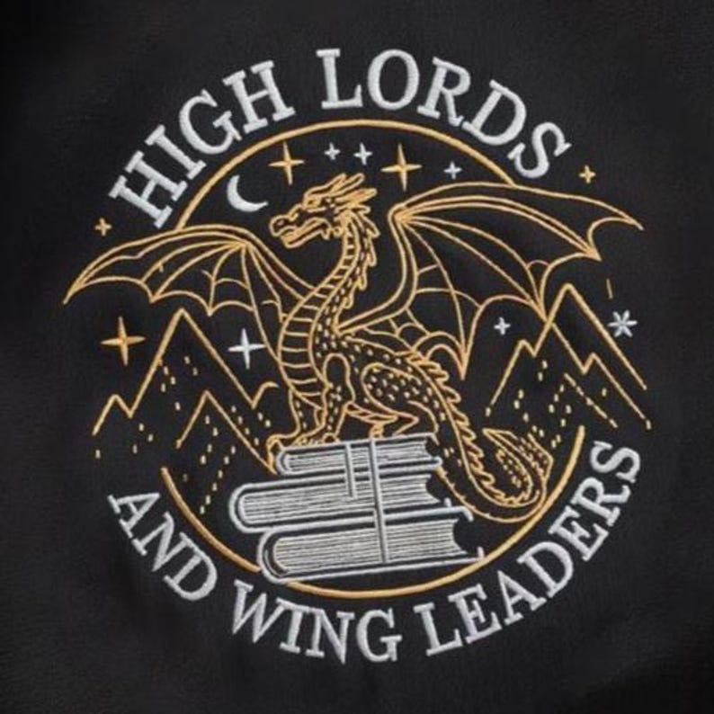 High Lord and Wing Leader Embroidered Sweatshirt, Fantasy Book Dragon Sweater, Basgiath War College Shirt, Bookish Shirt, Gifts For Readers