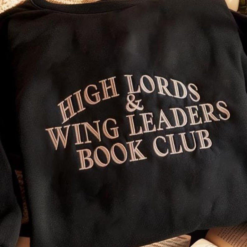 High Lord and Wingleader Book Club Embroidered Sweatshirt, Fantasy Book Dragon Sweater, Basgiath War College Sweatshirt, Bookish Sweatshirt