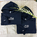 His Mermaid Her Captain Custom Embroidered Matching Hoodies For Couples