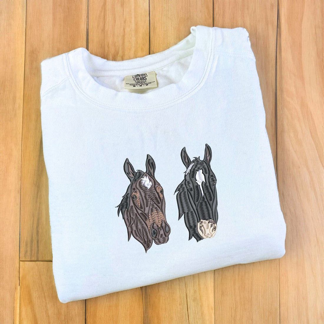 Comfort ColorÂ® Custom Embroidered Horse Sweatshirt from Photo