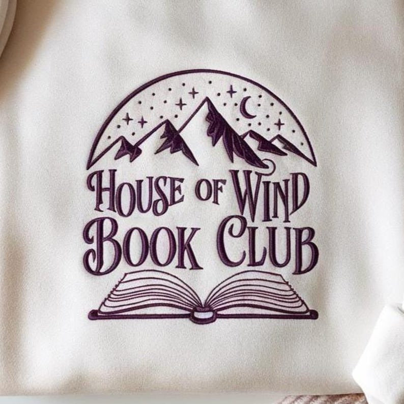 House of Wind Book Club Embroidered Sweatshirt, ACOTAR Fantasy Crewneck, Fourth Wing Shirt, Fantasy Book Dragon Shirt, Fantastic Book Shirt