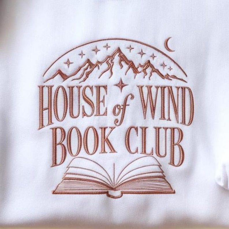 House of Wind Book Club Embroidered Sweatshirt, Fourth Wing Shirt, Fantasy Book Dragon Shirt, ACOTAR Fantasy Crewneck, Fantastic Book Shirt