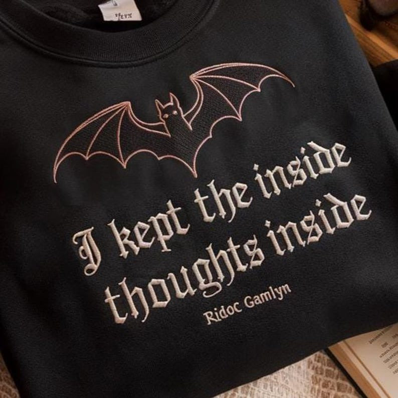 I Kept The Inside Thoughts Inside Embroidered Sweatshirt, Quest Squad Shirt, Fourth Wing Shirt, Dragon Rider Sweatshirt, Book Lover Sweater