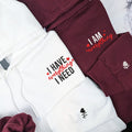 I Have Everything I Need I Am Everything Custom Embroidered Matching Hoodies For Couples