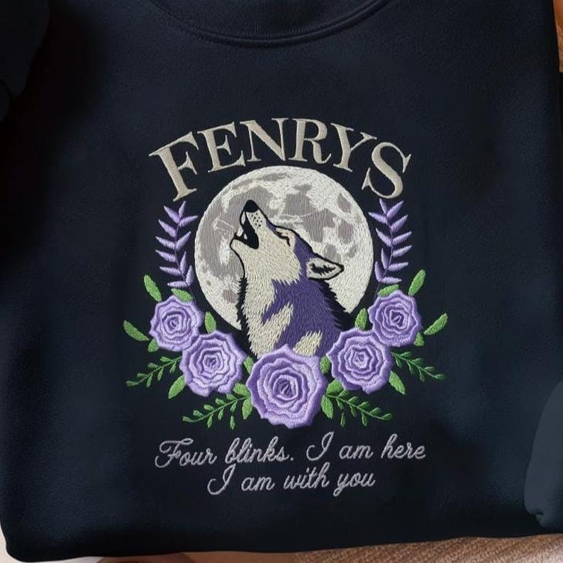 I am here I am with you Embroidered Sweatshirt, TOG Fenrys Wolf Quotes, Throne of Glass Sweater, TOG Quote, Dragon Book Shirt, Fenrys Shirt