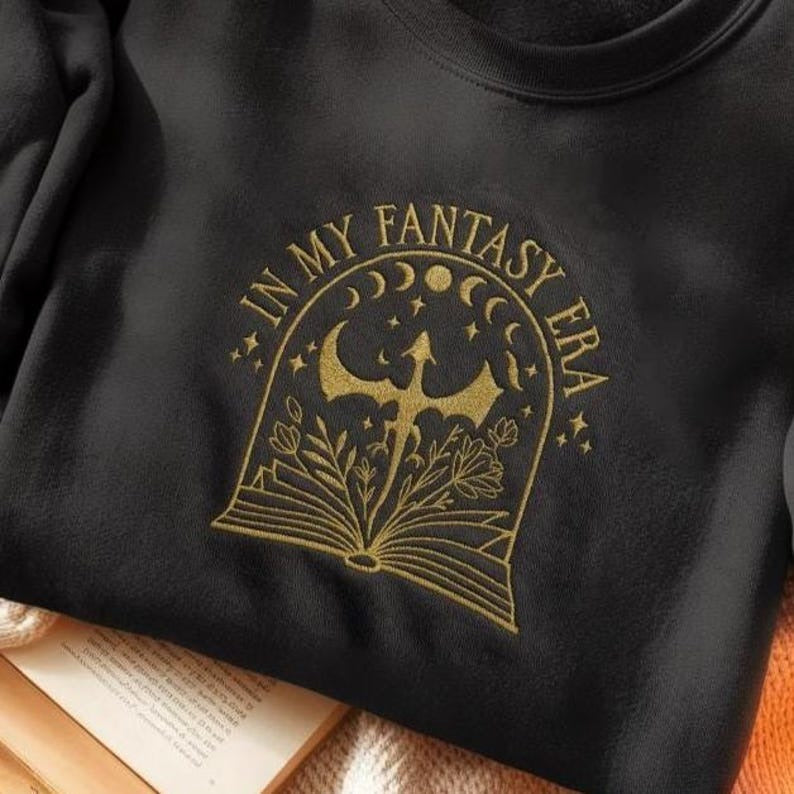 In My Fantasy Era Embroidered Sweatshirt, Fourth Wings Inspired Sweatshirt, Fantasy Reader, Bookish Gifts, Dragon Shirt, Book Lover Sweater