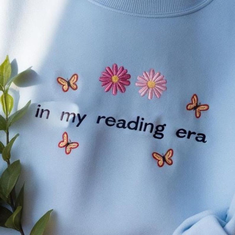 In My Reading Era Embroidered Sweatshirt, Book Lover Shirt, Reading Book Sweatshirt, In My Reading Era Embroidery Shirt, Back To School Gift