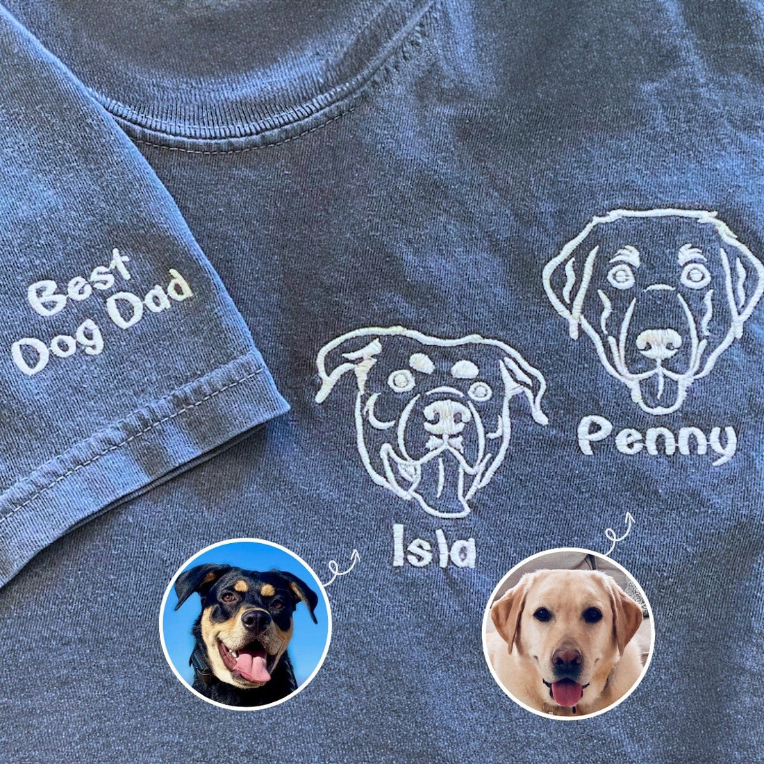 Comfort ColorÂ® Custom Embroidered Dog Face Sweatshirt from Your Photo