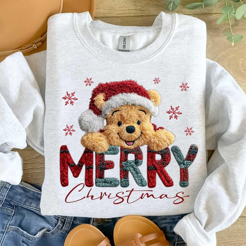 Latch Hook Yarn Faux Bear Cartoon Movie Sweatshirt, Yarn Blue Monster Character Sweatshirt, Yarn Christmas Sweatshirt, Merry Christmas, Holiday Xmas