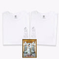 Custom Embroidered Line Art Photo Matching T-shirts for Couples