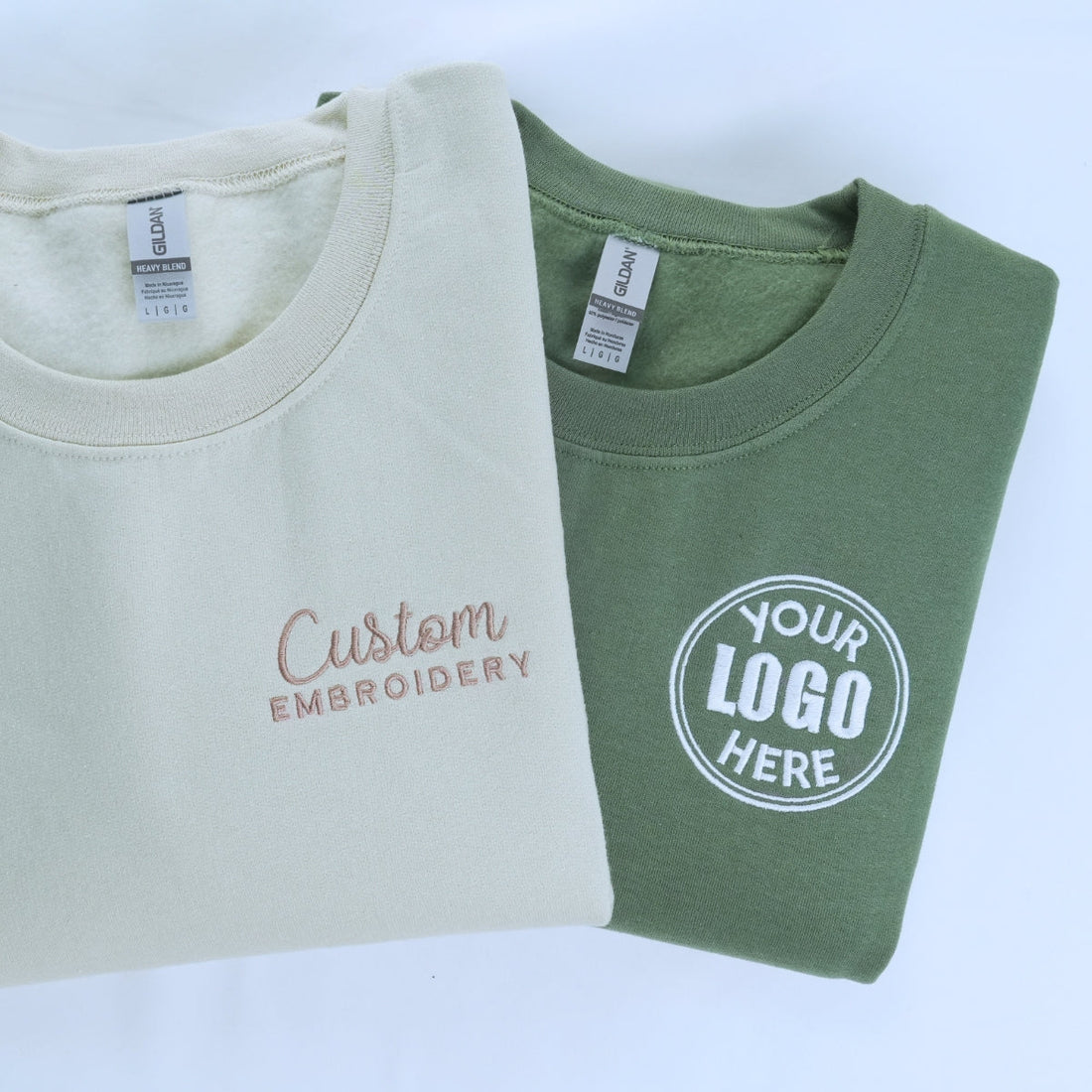 Custom Embroidered Sweatshirt with Your Logo, Any Text or Photo