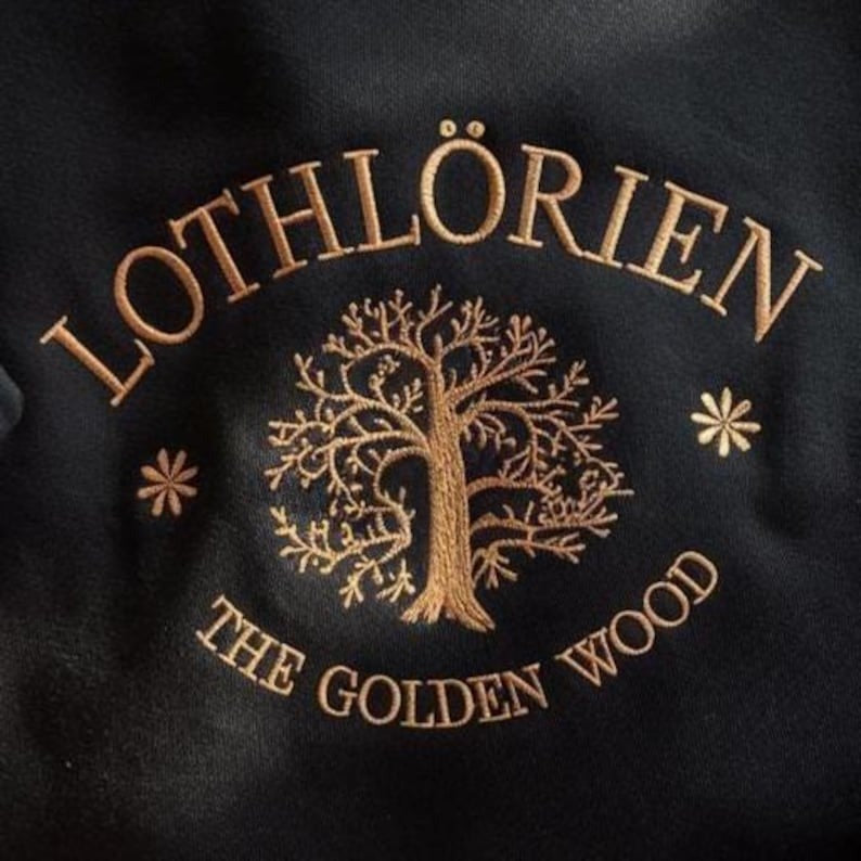 Lothlorien Embroidered Sweatshirt, Fellowship of the Ring, Fantasy Book Shirt, Middle Earth Wizard Journey Fellowship Shirt, The Shire Shirt