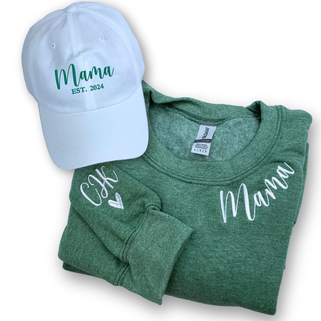 Mamaâ€™s Cozy Duo: Custom Sweatshirt & Matching Hat Set