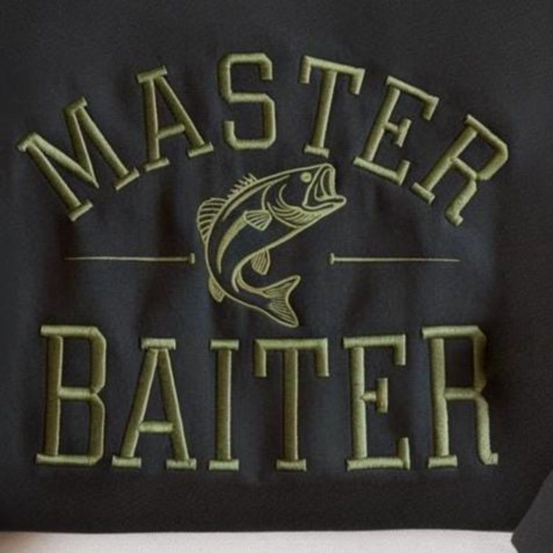 Master Baiter Embroidered Sweatshirt, Bass Fishing Shirt For Men, Funny Fisher Shirt, Husband Shirt, Bass Lovers Gift, Dad Gift, Fish Lovers