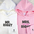Mr Right x Mrs Always Right Custom Embroidered Matching Hoodies For Couples
