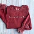 Comfort ColorÂ® I Wear My Heart On My Sleeve Dog Sweatshirt with Dog Ear on Sleeve