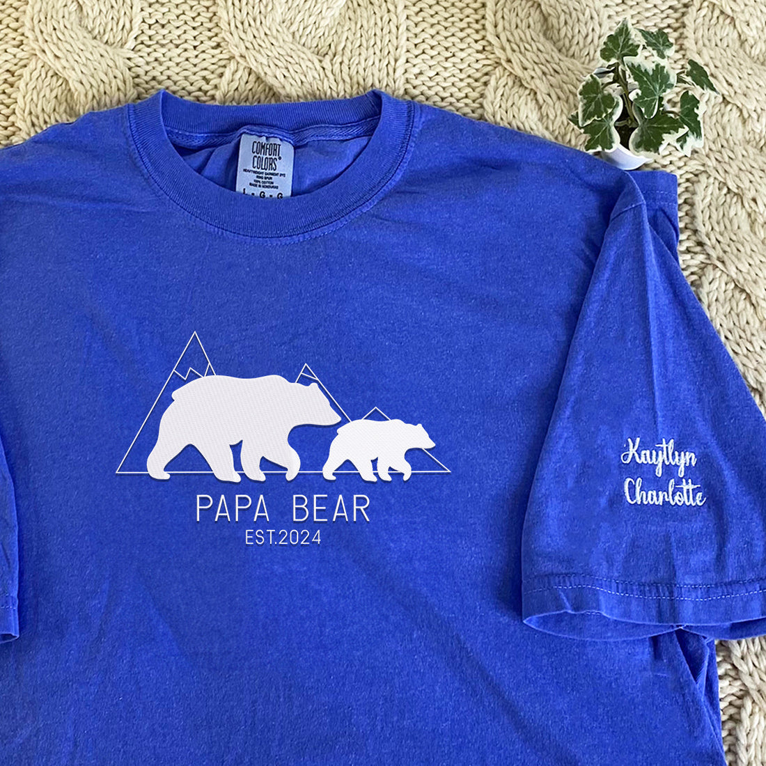 Custom Comfort ColorÂ® Embroidered Papa Bear Shirt