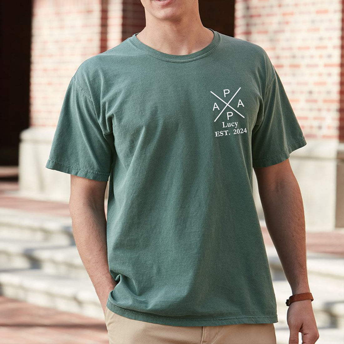 Custom Comfort ColorÂ® Embroidered Best Papa Shirt