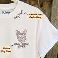 Personalized Best Corgi Dog Mom Ever Shirt Embroidered Collar, Custom Shirt with Dog Name, Best Gifts For Corgi Lovers