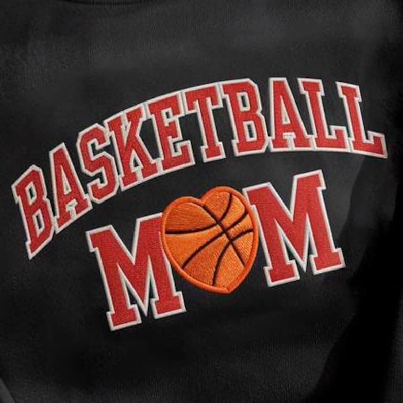 Personalized Basketball Mom Embroidered Sweatshirt, Basketball Mom Sweatshirt With Kids Name, Custom Basketball Mom Shirt Game Day Mom Shirt