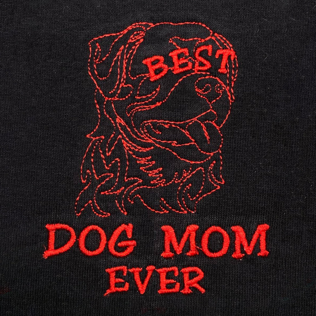 Personalized Best Dog Mom Ever T-Shirt with Dog Name Embroidered Collar, Gift Idea for Dog Mom