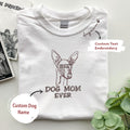 Personalized Best Italian Greyhound Dog Mom Ever Shirt Embroidered Collar, Custom Shirt with Dog Name, Best Gifts For Greyhound Lovers