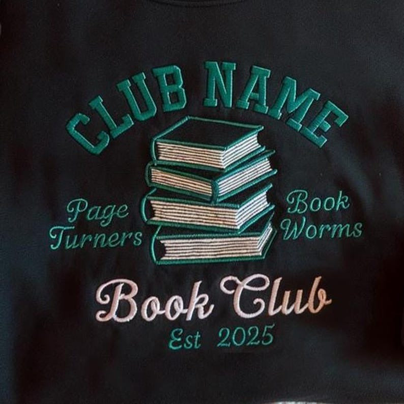 Personalized Book Club Embroidered Sweatshirt, Custom Bookish Sweater, Gift For Book Lovers, Reading Club Group Sweatshirt, Bookworm Shirt