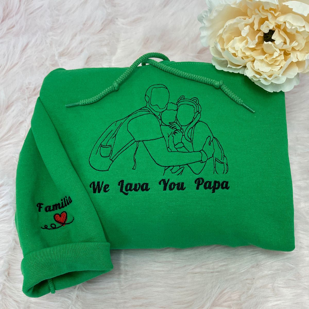 Personalized Embroidered Hoodies Line Art With Pictures