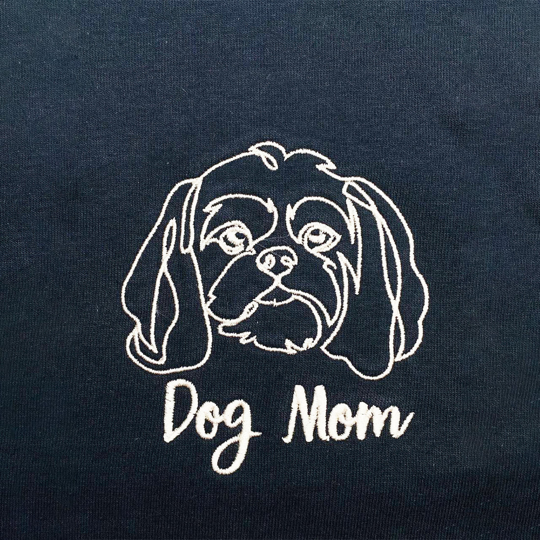 Personalized Shih Tzu Dog Mom Shirt Embroidered Collar, Custom Shirt with Dog Name, Best Gifts For Shih Tzu Lovers