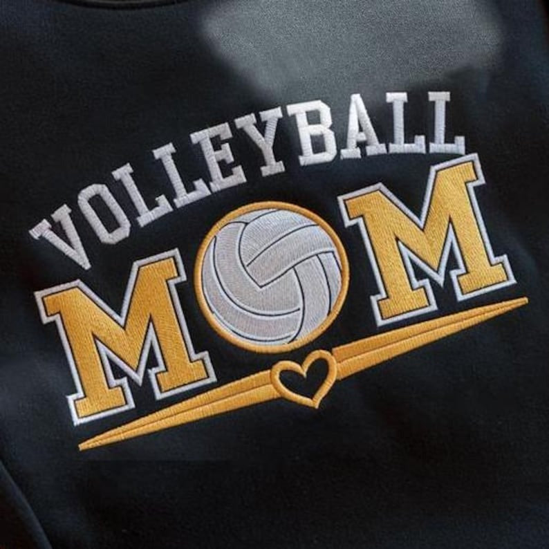 Personalized Volleyball Mom Embroidered Sweatshirt, Custom Volleyball Mom Shirt, Customized Volleyball Mom Shirt, Volleyball Mom Sweatshirt