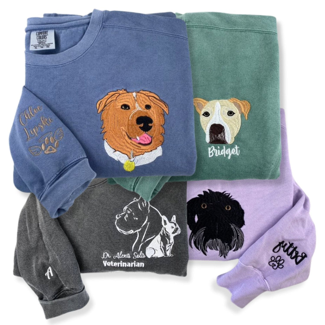 Comfort ColorÂ® Custom Embroidered Pet Outline Sweatshirt from Photo