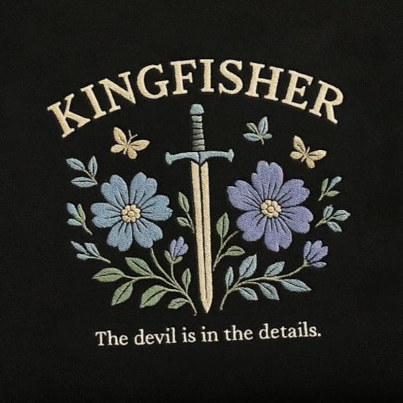 Quicksilver Kingfisher Embroidered Sweatshirt, Fantasy Bookish Shirt, Quicksilver Callie Hart Shirt, Saeris Fane Kingfisher Inspired Shirts