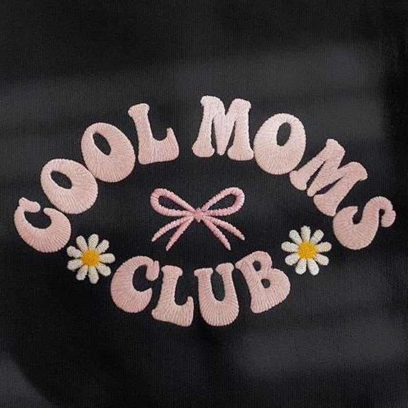 Retro Cool Moms Club Embroidered Sweatshirt, Coquette Mom Sweatshirt, Cool Mom Shirt, Best Mom Ever Shirt, Mom Sweatshirt, Mothers Day Shirt