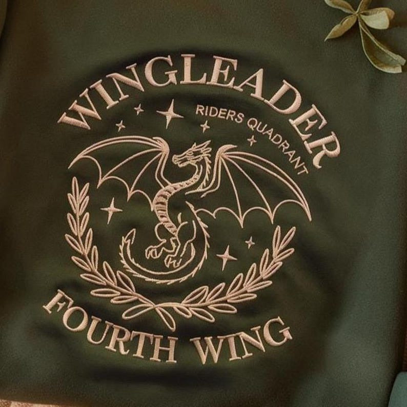 Riders Quadrant Basgiath War College Embroidered Sweatshirt, Fourth Wing Sweatshirt, Dragon Rider Shirt, Fantasy Dragon Books Lover Sweater