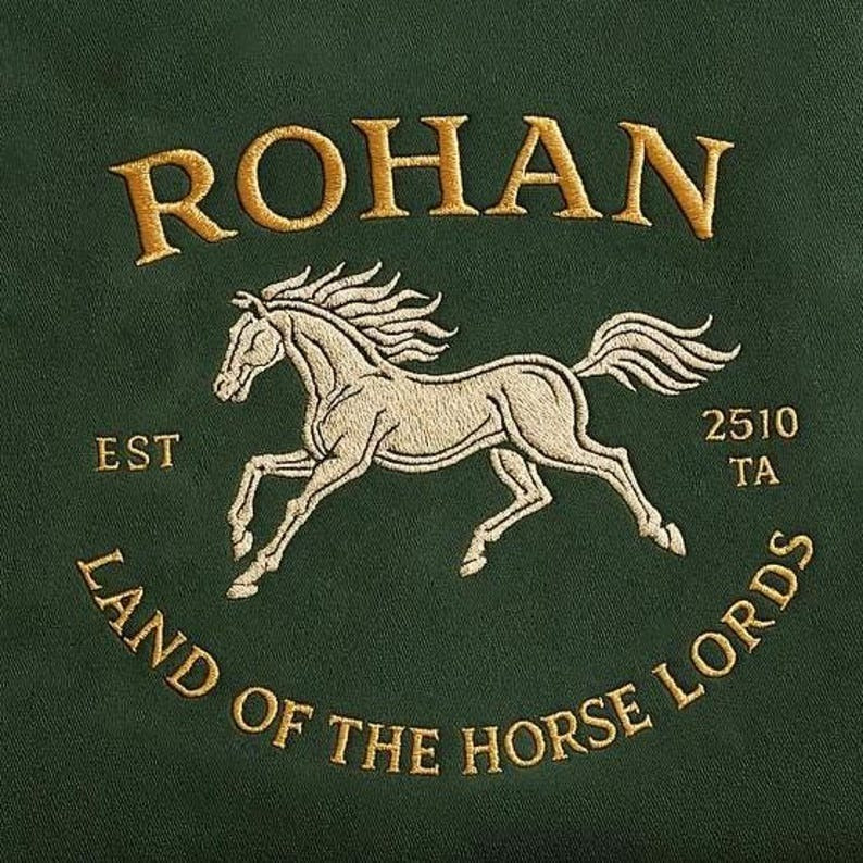 Rohan Embroidered Sweatshirt, The Two Towers Sweatshirt, Hobbiton Shirt, Fantasy Book Shirt, Middle Earth Wizard Journey Fellowship Shirt