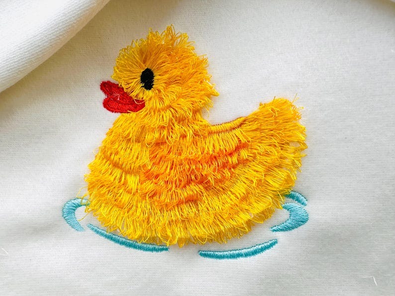 Rubber Duck awesome Fluffy Embroidered Sweatshirt, Fringe Embroidered Sweatshirt, Embroidered Sweatshirt