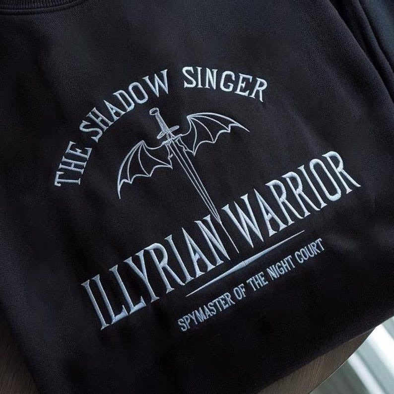 Shadowsinger Night Court Embroidered Sweatshirt, Azriel SJM Sweatshirt, The Bat Boys Velraris Shirt, Acotar The Night Court, Illyrian Shirt