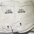 He She Is My Valentine Custom Embroidered Matching Hoodies For Couples