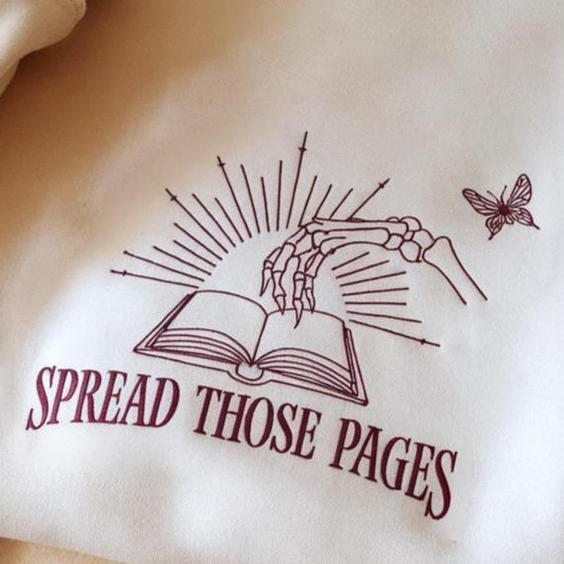 Spread Those Pages Embroidered Sweatshirt, Smut Gift, Bookish Shirt, Gift for Reader, Spicy Book Lover Shirt, Spread Those Pages, Bookworm