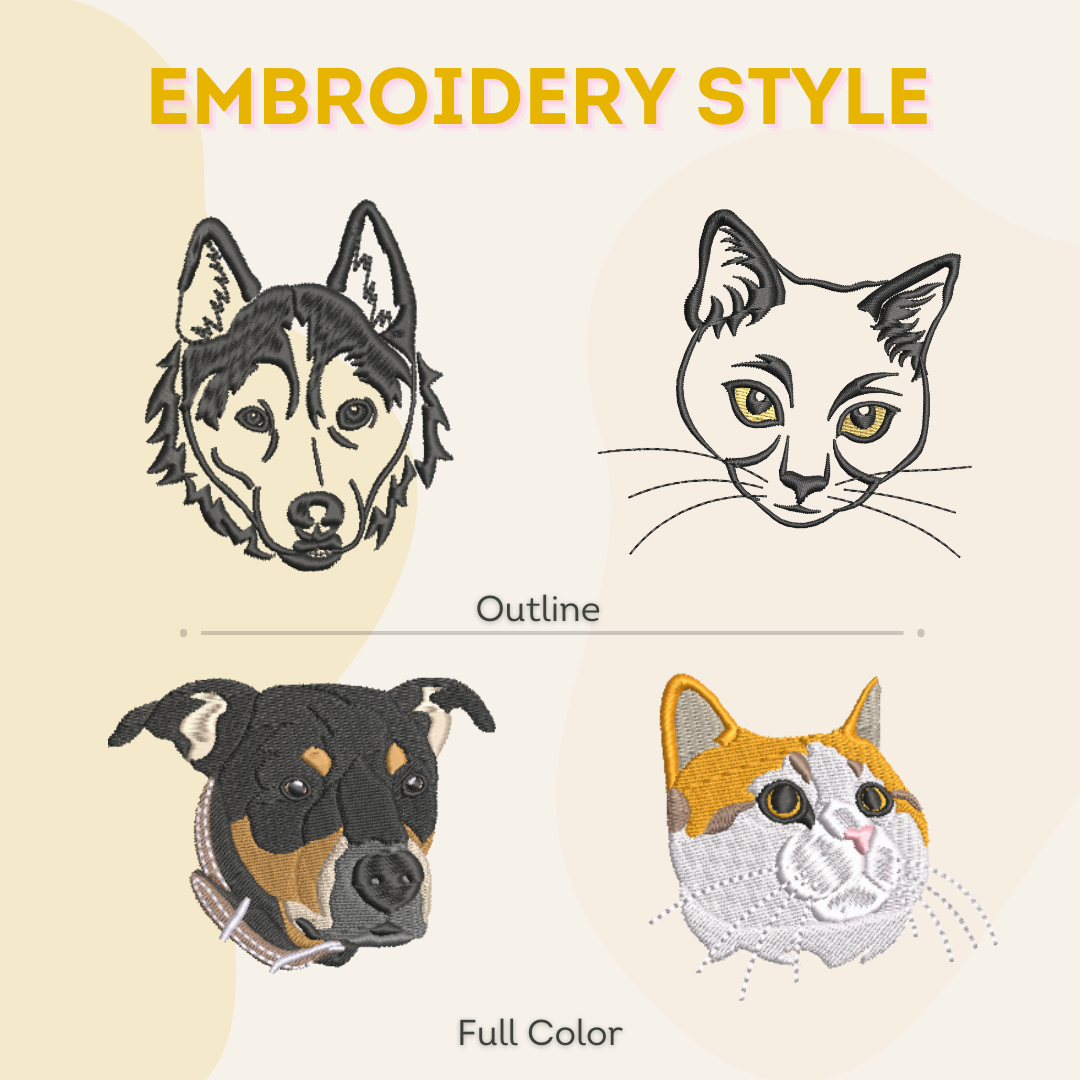 Comfort ColorÂ® Custom Embroidered Dog Outline Sweatshirt from Photo