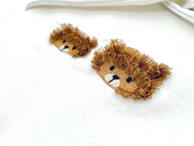 Teddy Bear Ron kids baby Fluffy Embroidered Sweatshirt, Fringe Embroidered Sweatshirt, Embroidered Sweatshirt