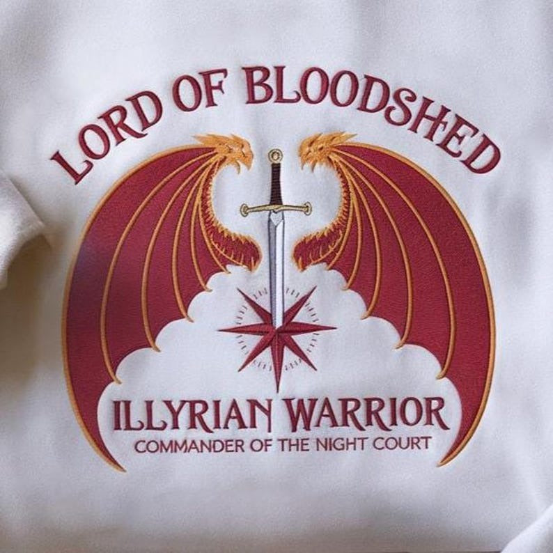 The Bat Boys Rhysand Embroidered Sweatshirt, Lord Of BloodShed Shirt, Cassian SJM Book Merch, Acotar The Night Court Shirt, Velraris Sweater