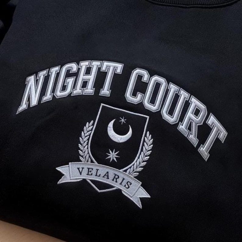 The Night Court Embroidered Sweatshirt, City of Starlight Sweater, Velaris Shirt, A court of Thorns and ROSES Sweatshirt, Night Court Shirt