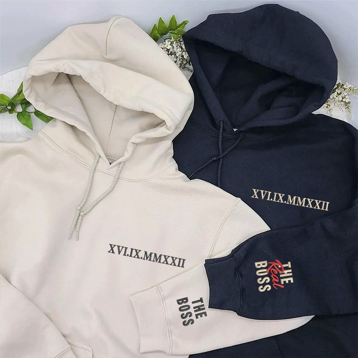 Embroidered The Boss & The Real Boss Matching Hoodie or Sweatshirt